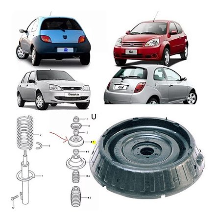 COXIM KIT AMORTECEDOR TRASEIRO SUPORTE BATENTE FIESTA 96/02 KA 96/13 96 97 98 99 00 01 02 03 04 05 06 07 08 09 10 11 12 13 14 12039