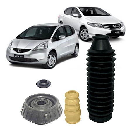 KIT AMORTECEDOR DIANTEIRO COXIM BATENTE SUPORTE HONDA NEW FIT CITY 09 10 11 12 13 14 15445