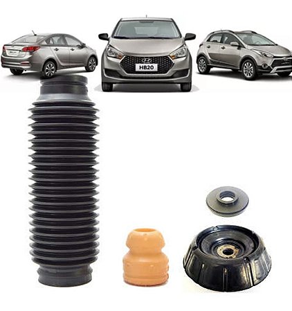 KIT AMORTECEDOR COXIM DIANTEIRO BATENTE SUPORTE ROLAMENTO HYUNDAI HB20 12/20 12 13 14 15 16 17 18 19 20 21 15385
