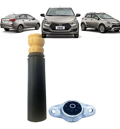 KIT AMORTECEDOR TRASEIRO COXIM BATENTE SUPORTE ROLAMENTO HYUNDAI HB20 12/21 12 13 14 15 16 17 18 19 20 21 15648