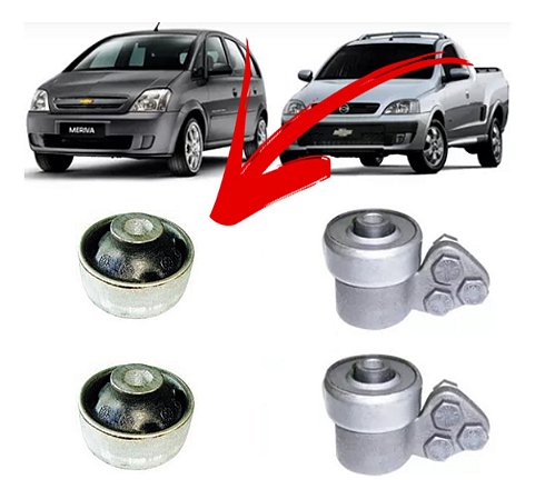 BUCHA BANDEJA SUSPENSÃO DIANTEIRA CORSA MONTANA 03/10 MERIVA (SEM ABA) 03 04 05 06 07 08 09 10 11 12 80104 (MAIOR) UNID.