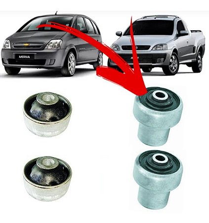 BUCHA BANDEJA SUSPENSÃO DIANTEIRA CORSA MONTANA 03/10 MERIVA (SÓ REFIL) 03 04 05 06 07 08 09 10 11 12 80111 (MENOR) UNID.