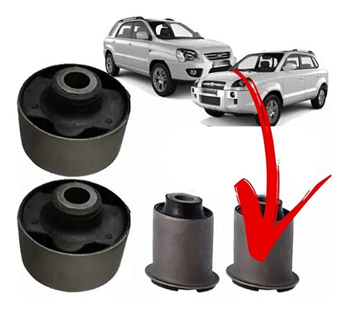 BUCHA BANDEJA SUSPENSÃO DIANTEIRA HYUNDAI TUCSON 05/22 SANTA FÉ 05/14 05 06 07 08 09 10 11 12 13 14 15 16 17 18 19 20 21 22 (MENOR) 80581 UNID.
