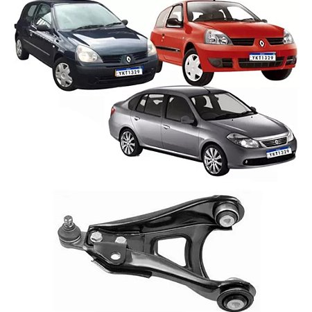 BANDEJA SUSPENSÃO DIANTEIRA RENAULT CLIO 98/14 KANGOO 98/14 98 99 00 01 02 03 04 05 06 07 08 09 10 11 12 13 14 LADO ESQUERDO (MOTORISTA) COM PIVO 26812
