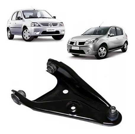 BANDEJA SUSPENSÃO DIANTEIRA RENAULT LOGAN SANDERO 07/22 07 08 09 10 11 12 13 14 15 16 17 18 19 20 21 22 LADO DIREITO (PASSAGEIRO) COM PIVO 34892