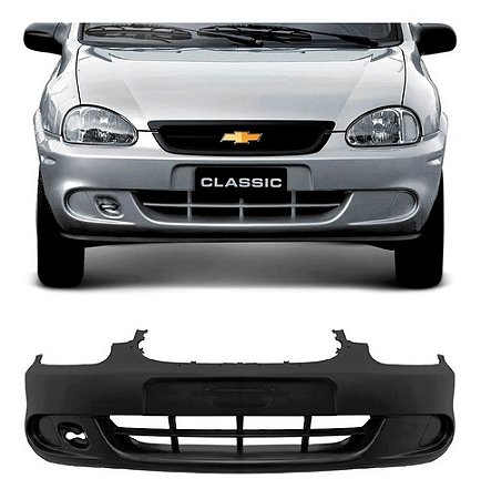 PARACHOQUE PARA-CHOQUE DIANTEIRO CORSA 08 09 10 11 12 13 14 CLASSIC COM FURO PARA MOLDURA GRADE SEM FURO MILHA PRETO LIS 1734