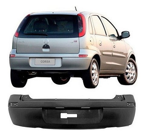 PARACHOQUE PARA-CHOQUE TRASEIRO CORSA HATCH 03 04 05 06 07 08 09 10 11 12 PRETO LISO* 1742