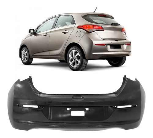 PARACHOQUE PARA-CHOQUE TRASEIRO HB20 HATCH 12 13 14 15 16 17 C/FURO PRETO LISO 4326