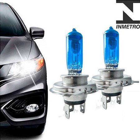 KIT LÂMPADA H4 SUPER BRANCA 12V 55W