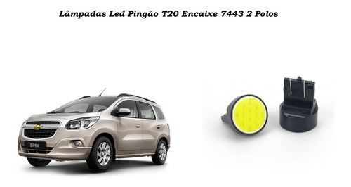 KIT Lâmpadas Led Lanterna Pingo pingão T20 Spin Pingao 7443 1 Polos linha Gm Spin Cobalt Agile