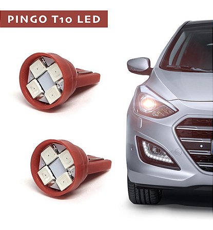 KIT LÂMPADAS PINGÃO PINGO 02 Lâmpadas De Led T10 Com 8 Leds 12v VERMELHO