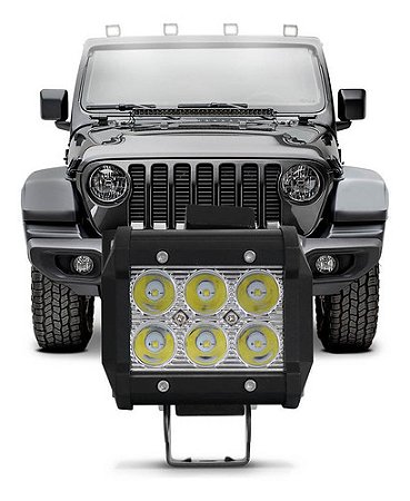 Farol Milha Auxiliar Retangular Estendido 6 Leds 18w Jeep Off Road
