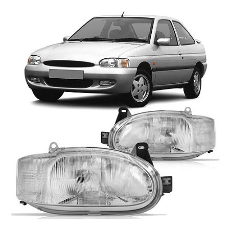 FAROL ESCORT ZETEC 97/02 97 98 99 00 01 02 CARCACA PRETA LADO ESQUERDO (MOTORISTA)* 14141412