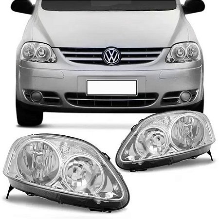 FAROL FOX CROSS SPACE 06/10 06 07 08 09 10 DUPLO CROMO LADO DIREITO (PASSAGEIRO) 1414546