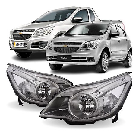 FAROL AGILE MONTANA 10/22 CINZA CROMOMIX 10 11 12 13 14 15 16 17 18 19 20 21 22 LADO DIREITO (PASSAGEIRO) 14141464 UNID.