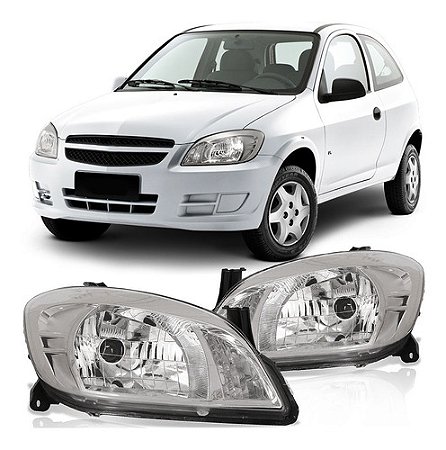 FAROL CELTA PRISMA 06/14 06 07 08 09 10 11 12 13 14 CROMADO LADO ESQUERDO (MOTORISTA) 444999 UNID.