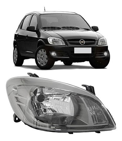FAROL CELTA PRISMA 06/14 06 07 08 09 10 11 12 13 14 DARK CROME CROMOMIX FUME CLARO LADO ESQUERDO (MOTORISTA) 1414555 UNID.