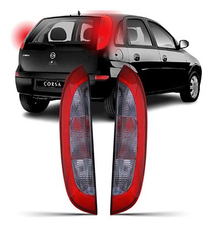 LANTERNA TRASEIRA CORSA 03/12 03 04 05 06 07 08 09 10 11 12 HATCH VERMELHO/FUME LADO ESQUERDO (MOTORISTA) 6160055 UNID.