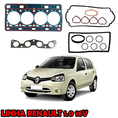 KIT JUNTA CABEÇOTE TAMPA VALVULA COLETOR ADMISSÃO CARTER RETENTOR RENAULT 207 01/07 CLIO 98/16 KANGOO 99/05 1.0 16V 98 99 00 01 02 03 04 05 06 07 08 09 10 11 12 13 14 15 16 151287PK