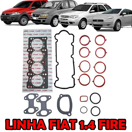KIT JUNTA CABEÇOTE TAMPA VALVULA COLETOR ADMISSÃO CARTER RETENTOR DOBLO 09/10 1.4 8V IDEA 05/10 1.4 8V PALIO/SIENA/STRADA 04/12 1.4 8V PUNTO 07/10 1.4 04 05 06 07 08 09 10 11 12 (JTA. CABECOTE PADRÃO) 79198