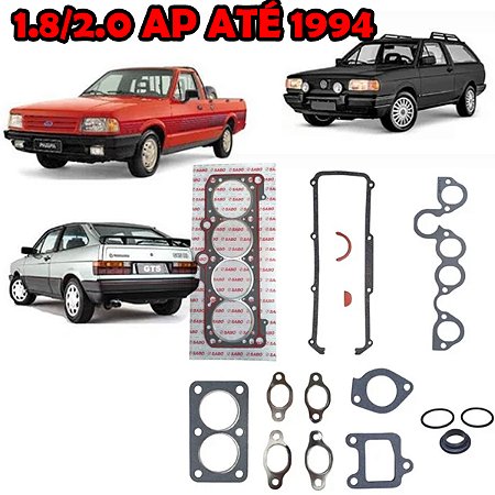 KIT JUNTA CABEÇOTE TAMPA VALVULA COLETOR ADMISSÃO CARTER RETENTOR GOL/SAVEIRO/PARATI/VOYAGE 87/95 1.6/1.8 8V AP QUADRADO QUADRADA LOGUS/POINTER 92/95 1.8 8V PASSAT 85/89 1.6/1.8 8V SANTANA/QUANTUM 85/91 1.8 8V AP BELINA/DEL REY/PAMPA/CORCEL 1.8 8V AP ESCORT/APOLLO/VERONA 89/95 1.6/1.8 VERSAILES/ROYALLE 92/96 1.8 85 86 87 88 89 90 91 92 93 94 95 96 8V AP (JTA. CABECOTE PADRÃO) 79543