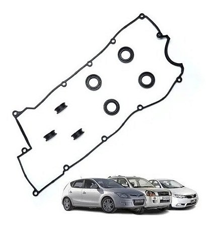 KIT JUNTA CABEÇOTE TAMPA VALVULA COLETOR ADMISSÃO CARTER RETENTOR HYUNDAI ELANTRA 00/03 I30 09/13 TUCSON 05/16 2.0 16V GASOLINA KIA CERATO SPORTAGE 05/16 2.0 16V 00 01 02 03 04 05 06 07 08 09 10 11 12 13 14 15 16 "SABÓ" 75772/15171772BN