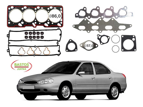 KIT JUNTA CABEÇOTE TAMPA VALVULA COLETOR ADMISSÃO CARTER RETENTOR MONDEO 93/00 16V 93 94 95 96 97 98 99 00 ZETEC (JTA. CABECOTE PADRÃO) 131251PK