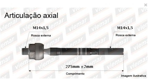 BARRA BRAÇO AXIAL COBALT 17/20 ONIX PRISMA 17/21 SPIN 17/23 17 18 19 20 21 22 23 680647/VKY6296/17011415 MACHO