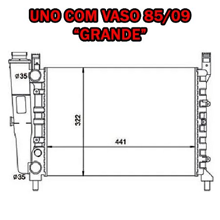 RADIADOR UNO FIORINO 1.0/1.3/1.5 8V 85/09 PREMIO 1.0/1.3/1.5 8V 85/09 85 86 87 88 89 90 91 92 93 94 95 96 97 98 99 00 01 02 03 04 05 06 07 08 09 (COM RESERVATORIO) "MAIOR" RD6203E/IRB48418