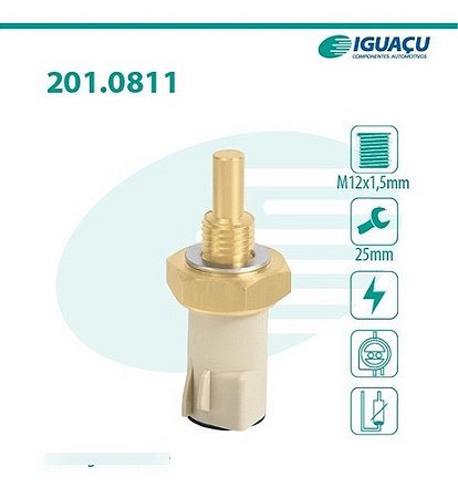 SENSOR TEMPERATURA ESCORT VERONA 93/96 1.6/1.8/2.0 AP SAPÃO PAMPA ROYALE VERSAILLES LOGUS POINTER 93/96 GOL PARATI 1.0/1.6/1.8/2.0 94/98 INJEÇÃO EFI SANTANA QUANTUM 1.8/2.0 AP 93 94 95 96 97 98 99 00 01 02 03 04 05 811/MTE4046