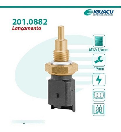 SENSOR TEMPERATURA RADIADOR BRAVA 1.6 16V 02/03 DOBLO 1.6 16V 02/03 LINEA 1.9 16V 09/10 MAREA 1.6 16V 06/07 PALIO 1.6 16V STILO 1.8/2.4 16V 03/07 02 03 04 05 06 07 08 09 10 882/ME4076/46753479/BB19863S