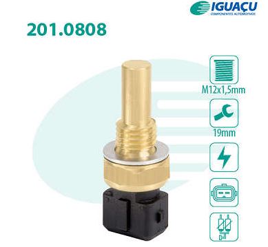 SENSOR TEMPERATURA RADIADOR KADETT IPANEMA 2.0 8V 92/95 INJEÇÃO/MPFI MONZA 92/96 OMEGA SILVERADO 95/96 92 93 94 95 96 97 98 808/MTE4052