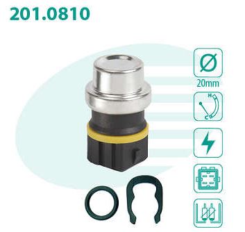 SENSOR TEMPERATURA RADIADOR A3 1.6 8V CORDOBA IBIZA GOL PARATI 1.0 8V/16V AT 98/05 G2/G3 GOLF 1.6/2.0 94/02 PASSAT VARIANT 2.0 8V 94/97 94 95 96 97 98 99 00 01 02 03 04 05 INJEÇÃO ELETRÔNICA EFI 810/MTE4034