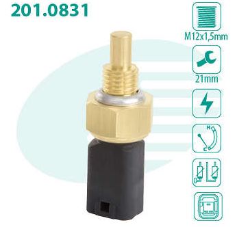 SENSOR TEMPERATURA RADIADOR CLIO 1.0/1.6 99/05 206 1.0 99/06 DUSTER 12/22 1.6/2.0 99/09 EXPRESS FLUNCE 1.6 16V GRAND SCENIC KANGOO 1.6 LOGAN 08/13 1.0/1.6 MASTER MEGANE 1.6/2.0 SANDERO 1.6 16V SYMBOL TWINGO 1.0 8V/16V 98/02 96 97 98 99 00 01 02 03 04 831