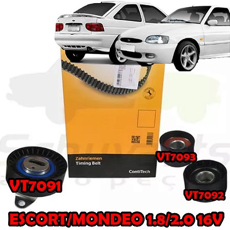 KIT ESTICADOR CORREIA DENTADA ESCORT 1.8/2.0 16V 97/02 MONDEO 1.8 16V 95/99 97 98 99 00 01 02 CT728 + VT7091 + VT7092 + VT7093