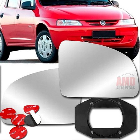 LENTE ESPELHO RETROVISOR Celta 00/06 00 01 02 03 04 05 06 MODELO ANTIGO 2015-E LADO ESQUERDO (MOTORISTA)