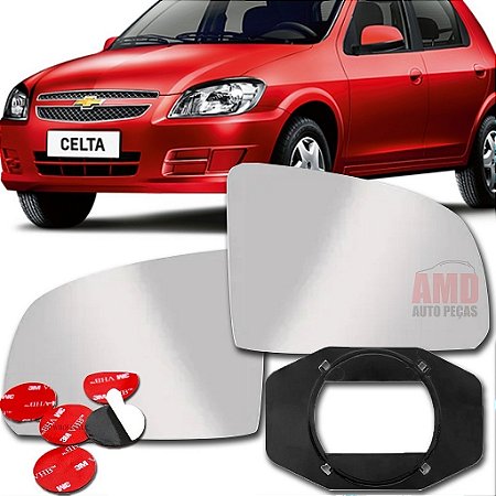 LENTE ESPELHO RETROVISOR Celta 06/22 06 07 08 09 10 11 12 13 14 15 16 17 18 19 20 21 22 2017-E LADO ESQUERDO (MOTORISTA)