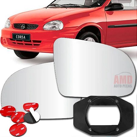 LENTE ESPELHO RETROVISOR CORSA 94/13 04 05 06 07 08 09 10 11 12 13 2004-E LADO ESQUERDO (MOTORISTA)