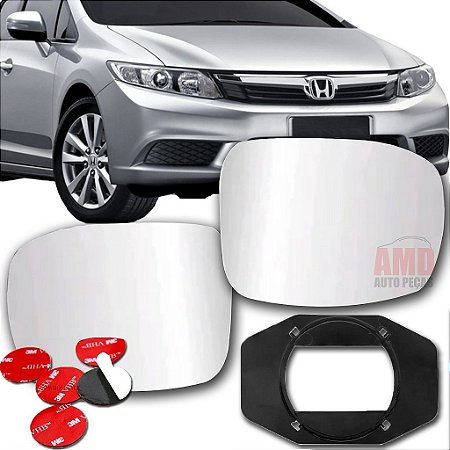 LENTE ESPELHO RETROVISOR HONDA CIVIC 12/20 12 13 14 15 16 17 18 19 20 5335-D LADO DIREITO (PASSAGEIRO)