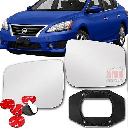 LENTE ESPELHO RETROVISOR NISSAN SENTRA 10 11 12 13 2010 5334-E LADO ESQUERDO (MOTORISTA)
