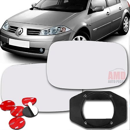 LENTE ESPELHO RETROVISOR RENAULT MEGANE 06/12 06 07 08 09 10 11 12 5028-E LADO ESQUERDO (MOTORISTA)