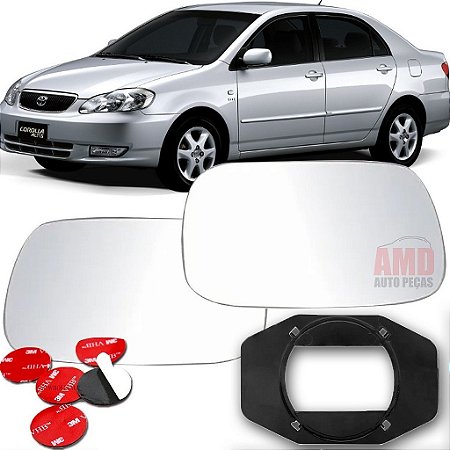 LENTE ESPELHO RETROVISOR TOYOTA COROLLA 03/10 03 04 05 06 07 08 09 10 5006-E LADO ESQUERDO (MOTORISTA)