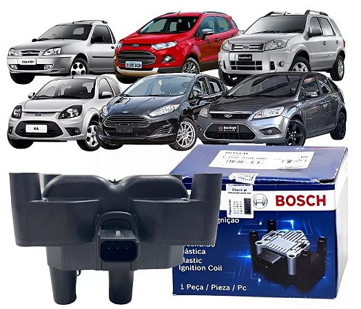 BOBINA IGNIÇÃO COURIER 1.6 8V 08/13 FIESTA 1.0/1.6 8V ZETEC ROCAM 08/13 KA 1.0 8V ZETEC ROCAM 08/13 08 09 10 11 12 13  (BOBINA PARA CARROS FLEX) 0221503485/BI0071MM