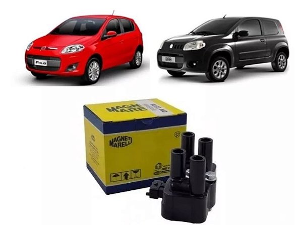 BOBINA IGNIÇÃO MOBI 16/22 PALIO 10/22 1.0 EVO UNO 1.0/1.4 10 11 12 13 14 15 16 17 18 19 20 21 22  EBI8041/BI0058MM