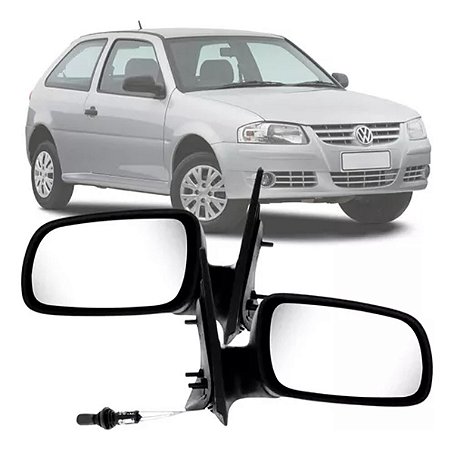 ESPELHO RETROVISOR GOL SAVEIRO PARATI G3/G4 2 PORTAS COM CONTROLE LADO ESQUERDO (MOTORISTA) 99 00 01 02 03 04 05 06 RX1123/RG913