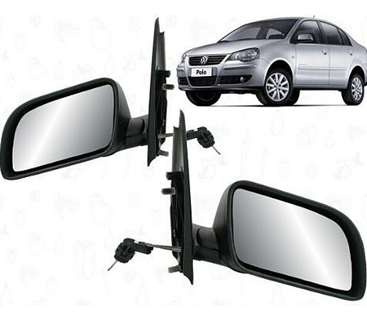 ESPELHO RETROVISOR POLO 03/09 03 04 05 06 07 08 09 COM CONTROLE LADO DIREITO (PASSAGEIRO) RX1162