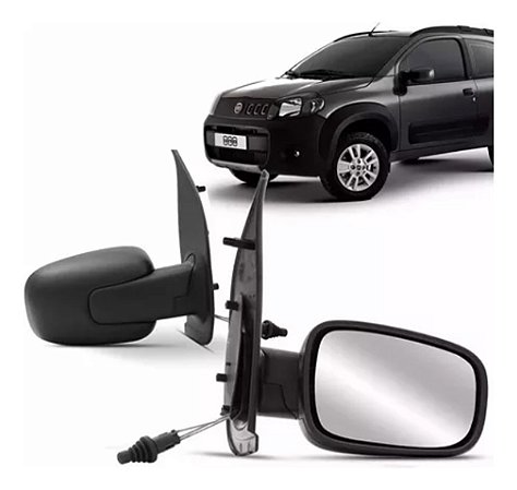 ESPELHO RETROVISOR UNO VIVACE 10/15 10 11 12 13 14 15 4 PORTAS COM CONTROLE LADO DIREITO (PASSAGEIRO) RX4488/RU558