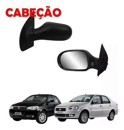 ESPELHO RETROVISOR PALIO SIENA ECONOMY 11/16 11 12 13 14 15 16 4 PORTAS SEM CONTROLE LADO DIREITO (PASSAGEIRO) CABEÇÃO RX4516/RP674