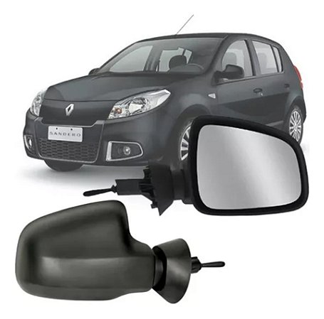 ESPELHO RETROVISOR LOGAN SANDERO 09/13 09 10 11 12 13 COM CONTROLE LADO DIREITO (PASSAGEIRO) RX7722
