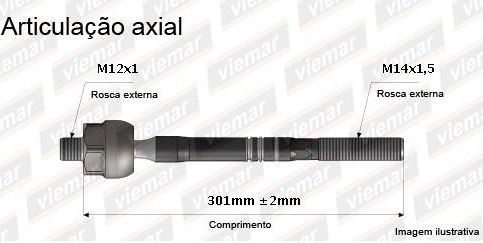 BARRA BRAÇO AXIAL CLIO 00/24 MACHO COM DIREÇÃO HIDRAULICA 301MM 00 01 02 03 04 05 06 07 08 09 10 11 12 13 14 15 16 17 18 19 20 21 22 23 24 AMD32886/680115/BA8115